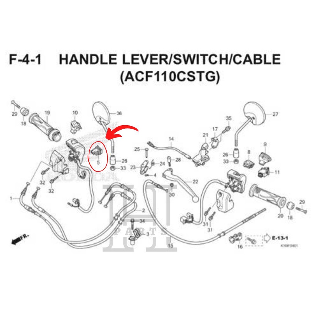 SAKLAR SAKELAR TOMBOL STATER SWITCH UNIT START BLADE BEAT SPACY FI SUPRA X 125 35160-KYZ-901 ASLI ORIGINAL AHM HGP HONDA