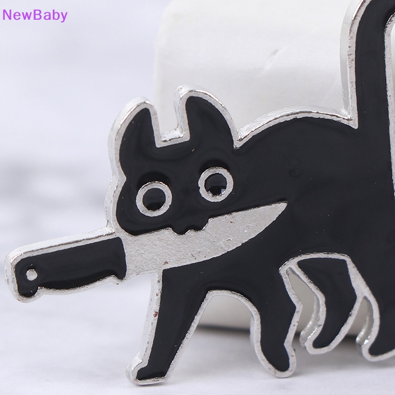 Newbaby Kartun Kreatif Kucing Hitam Pemodelan Pop Enamel Pin Kerah Lencana Bros Perhiasan ID