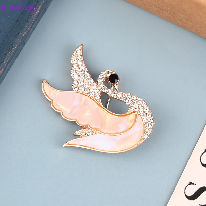 Newbaby Berlian Imitasi Swan Butterfly Bros Untuk Wanita Berlian Imitasi Bros Fashion Pesta Pernikahan Perhiasan Aksesori Pin Bros Hadiah ID