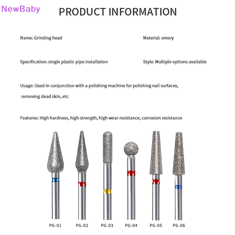 Newbaby Diamond Nail Drill Bits Alat Pembersih Kutikula Manicure Pedicure Remover ID