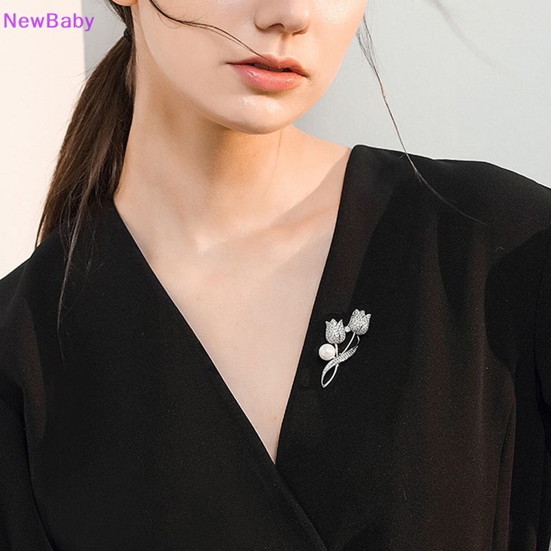 Newbaby Fashion Zirkon Tulip Bros Pin Untuk Ransel Kerah Lapel Pin Perhiasan Aksesoris Hadiah Pesta ID