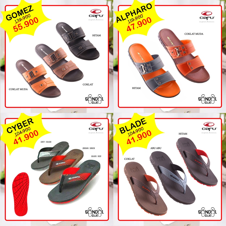 DISKON SANDAL PRIA KEKINIAN CAFU ALPHARO BLADE CYBER GOMEZ 100% BARU