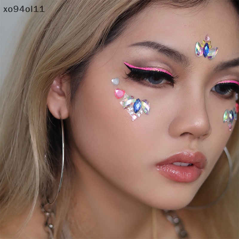 Xo Face Jewels Sticker Make Up Perekat Tato Temporer Seni Tubuh Permata Berlian Imitasi OL