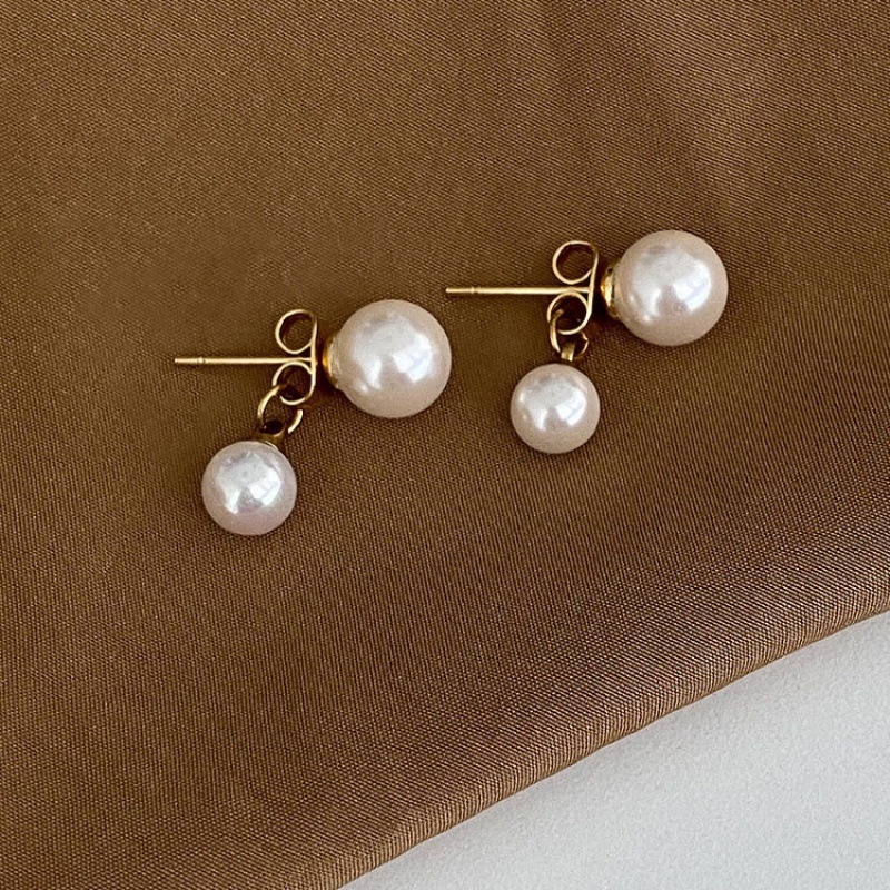 Anting mutiara titanium stainless steel 316L import anti karat harga grosir bisa cod bayar di tempat