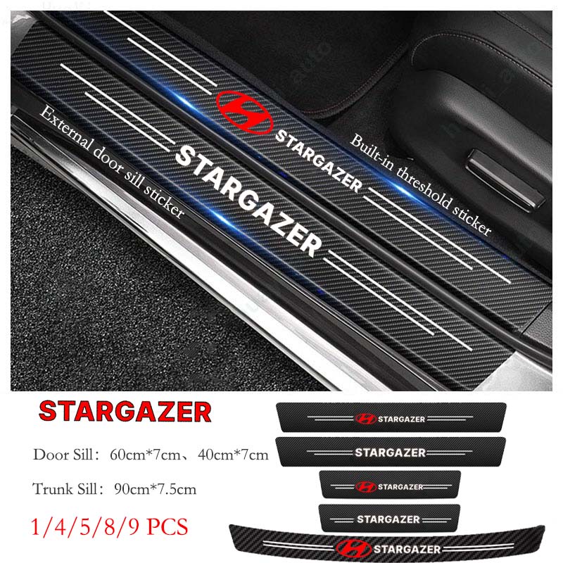 Hyundai Stargazer Stiker Kusen Pintu Mobil Anti Gores Serat Karbon Kulit Sticker Trunk Protector Stiker Aksesoris