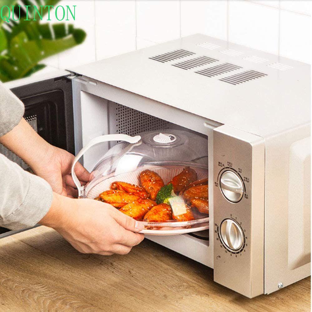 Quinton Penutup Piring Microwave Transparan Tahan Lama Perlengkapan Masak Dengan Ventilasi Uap Cuci Piring Aman Untuk Rumah Tutup Anti Cipratan