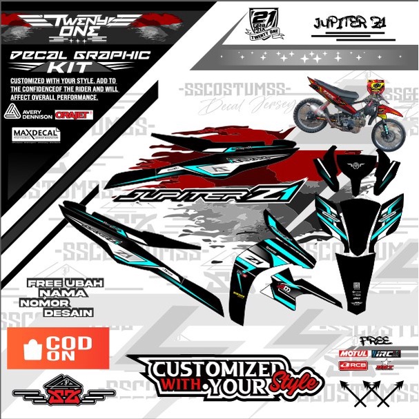 jupiter z1 june- ⭐JUPITER VEGA NEW YAMAHA motor trail HONDA REVO full body dekal sticker striping,be