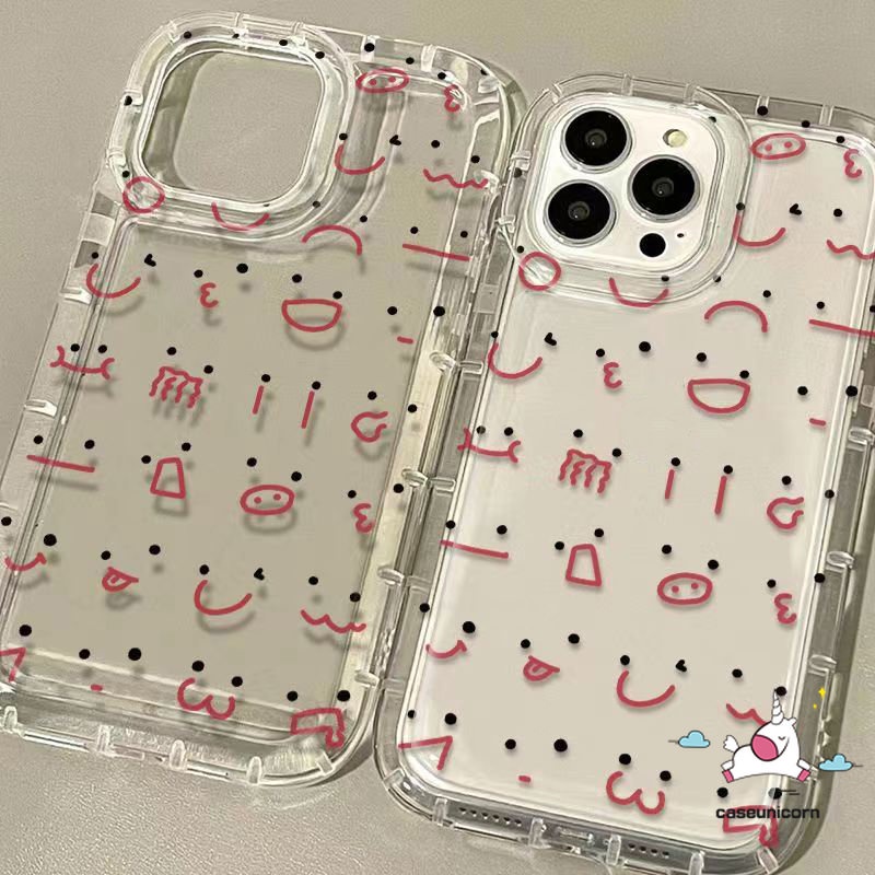 Kartun Hewan Paus Bintang Puppy Doodle Case Kompatibel Untuk iPhone XR X13 11 12 14 Pro MAX 7 6 8 6S Plus XS MAX Fashion Transparan Garis Lucu Emote Shockproof Airbag Soft Cover