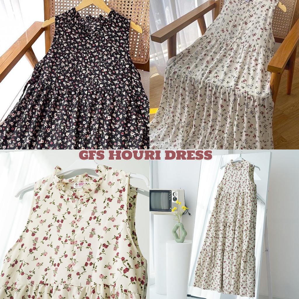 BEFAST - ZFS DRESS MAXI TIARA / HOURI SHAKILA DRESS / LongDress Tanpa Lengan / Fashion kekinian Wanita Remaja ABG Trendy / OOTD Ala Wanita Korean Style / Dress Maxy Motif Bunga-Bunga / Pakaian Wanita Formal Kondangan/Pesta / Dress Terlaris