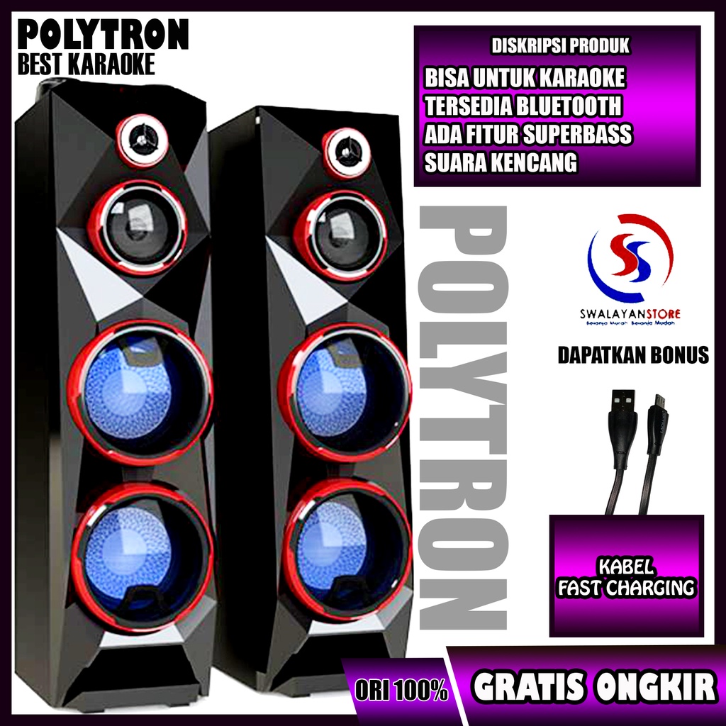 KHUSUS JATIM SPEAKER POLYTRON AKTIF BLUETOOTH PAS 8C28 / SPEAKER ACTIVE BLUETOOTH + RADIO