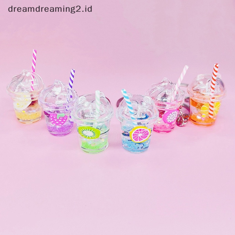(drea) Fashion Baru Kreatif Mini Bercahaya Susu Gelembung Teh Cangkir Gantungan Kunci Kreatif Perhiasan Hadiah Dekorasi Tas Gantungan Kunci Kerajinan Liontin Mobil Key Ring Jewelry/