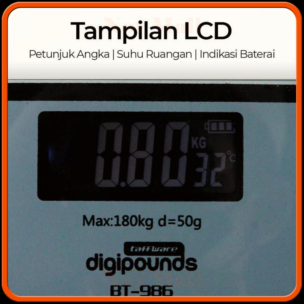 Taffware Digipounds Timbangan Badan Kaca Elektronik 180KG TB190
