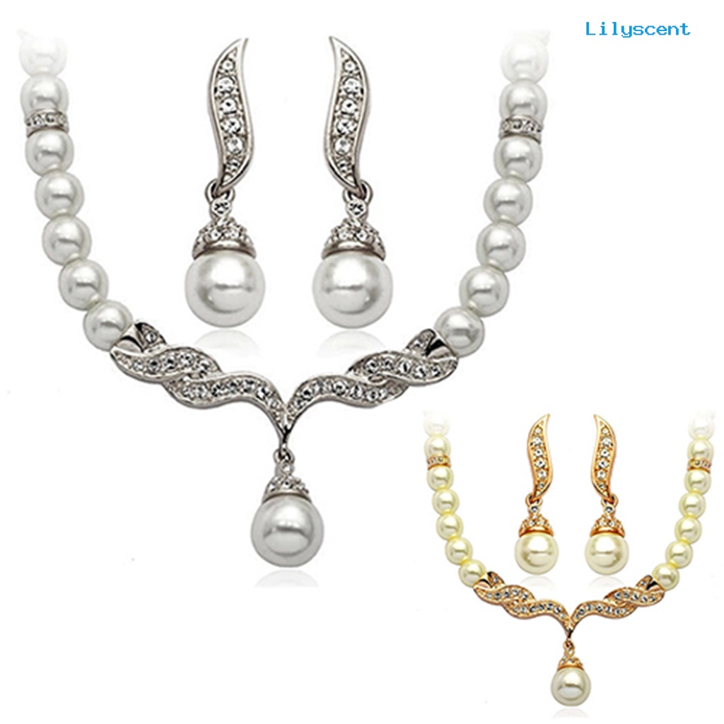 [LS] Set Perhiasan Ringan Bentuk Unik Bahan Alloy Set Kalung Anting Unik Untuk Pesta