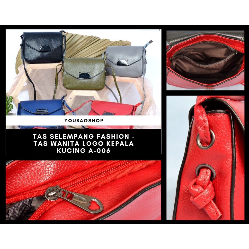 Tas Selempang fashion - Tas wanita logo kepala kucing A-006