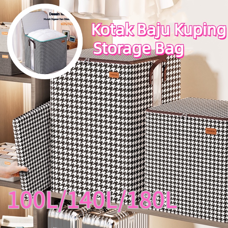 【COD】Tempat Penyimpanan Selimut Jumbo/Kotak Baju Kuping Storage Bag Jumbo/Storage Box Lipat Storage/Storage Box Lipat Jumbo