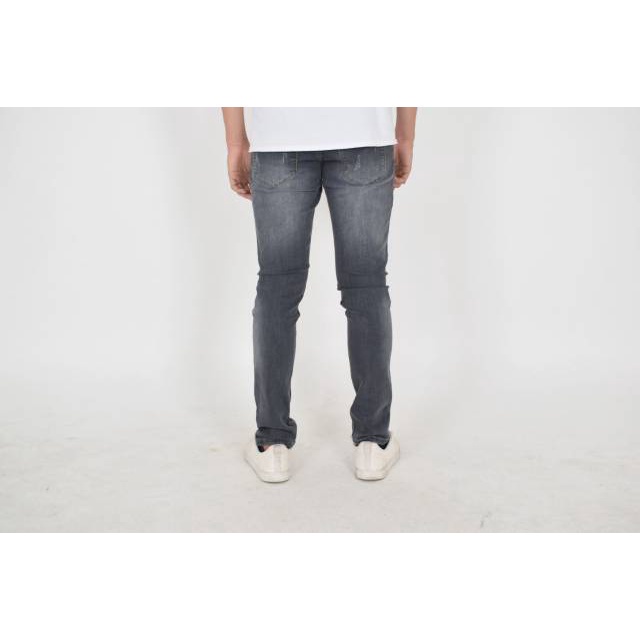 Weird Jeans  - Destroyed Denim Smoke Grey M23 - Celana Jeans Pria Skinny Slimfit Ripped Jeans Stretch