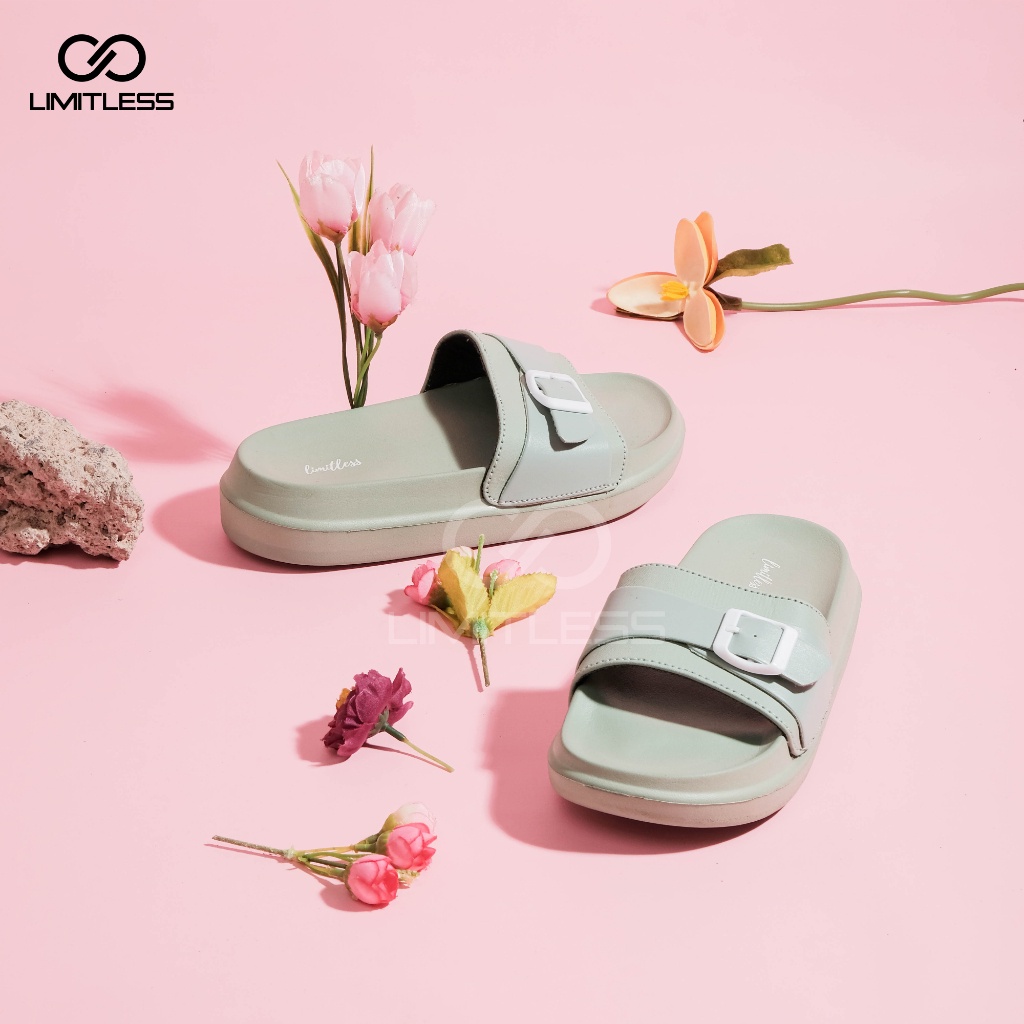 Sandal Selop Wanita Rubby Casual Terbaru 2023 Sendal Cewek Slop Kekinian Korean Style Original Limitless