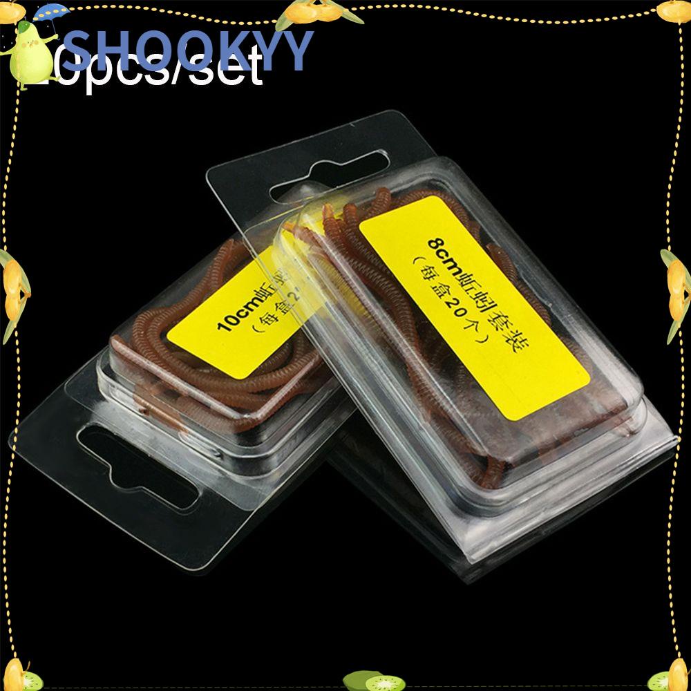 Chookyy 20Pcs Umpan Merah Cacing Bream Bass Trout Cacing Tanah