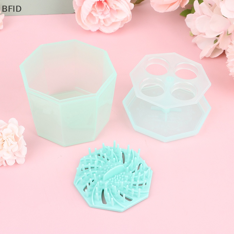 [BFID] Ember Pembersih Kuas Makeup Dengan Rak Pengering Washing Brush Pad Alat Kecantikan [ID]