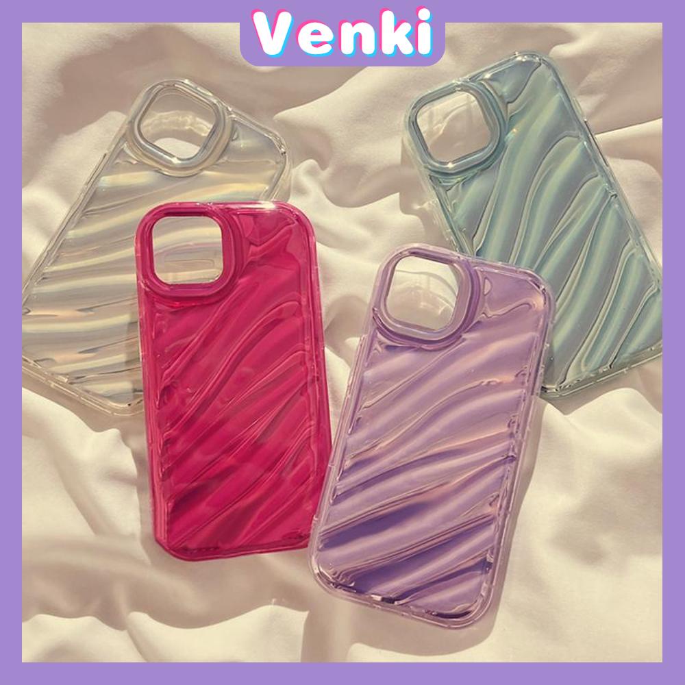 VENKI - Untuk iPhone 11 Case Laser Reflektif Bening Phone Case TPU Soft Shell Airbag Sederhana Multicolor Tahan Guncangan Kompatibel dengan iPhone 13 Pro max 12 Pro Max 11 xr xs max 7 8Plus