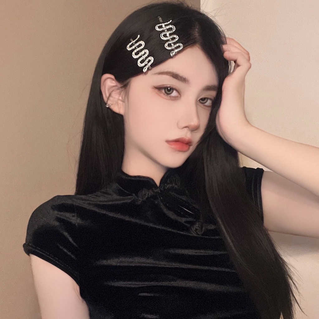 4 /2 Pcs/Set Perak Capung Ular Berbentuk Klip Rambut Gadis Berlian Imitasi Alloy Jepit Rambut Klip Samping Wanita Aksesoris Rambut