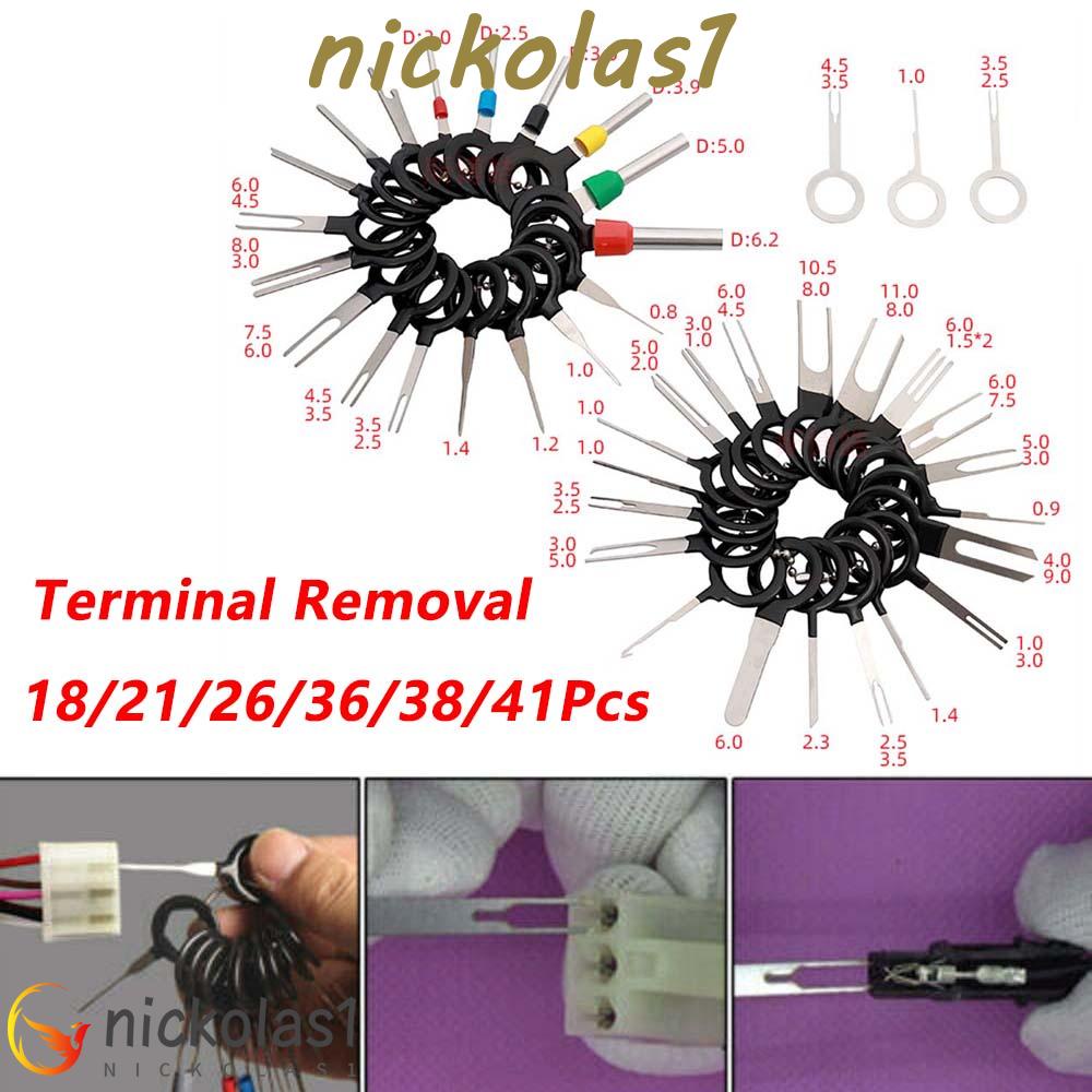 Nickolas1 Alat Cabut Terminal Ejector Wire Release Key Pin Terminal Puller Extractor Kit Pemetik Jarum Alat Perbaikan Tangan Mobil