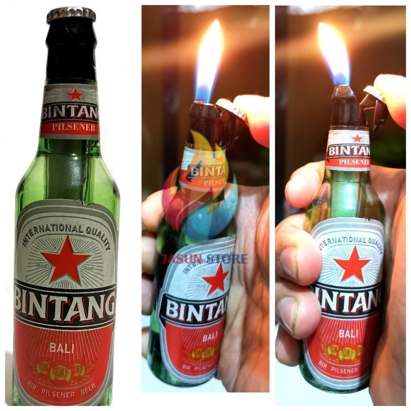 BAYAR COD! KOREK API GAS MOTIF BOTOL BINTANG