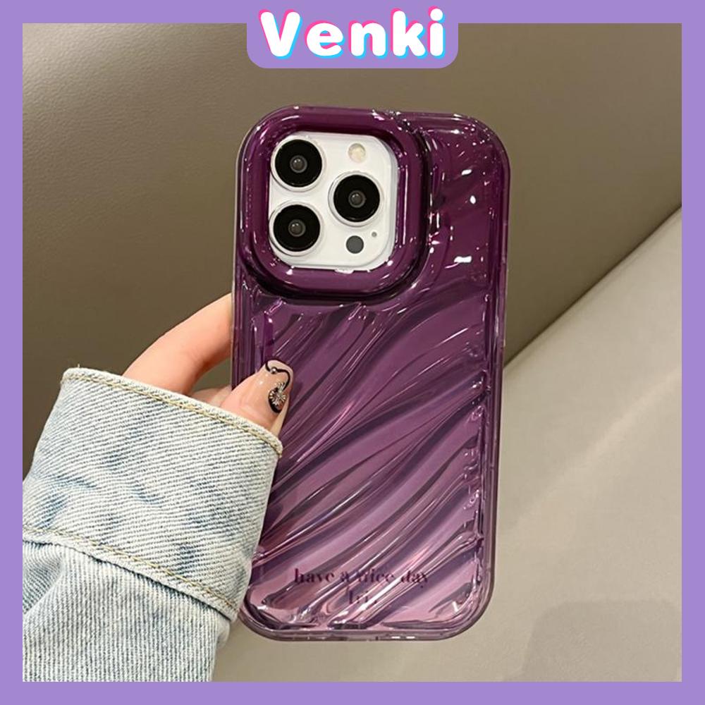 VENKI - Untuk iPhone 11 iPhone Case Laser Reflektif Bening Phone Case TPU Soft Shockproof Airbag Case Gradien Ungu Kompatibel dengan iPhone 14 Pro max 13 Pro max 12 Pro Max XR XS 7