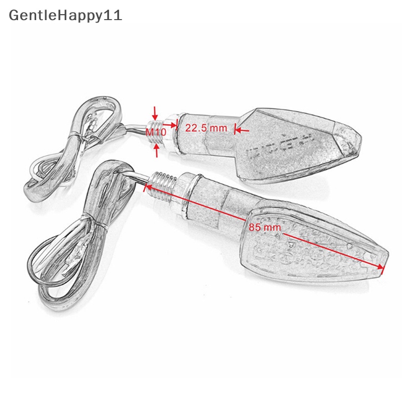 Gentlehappy 14LED Lampu Sein Sepeda Motor Amber Light Indikator Universal 12V id