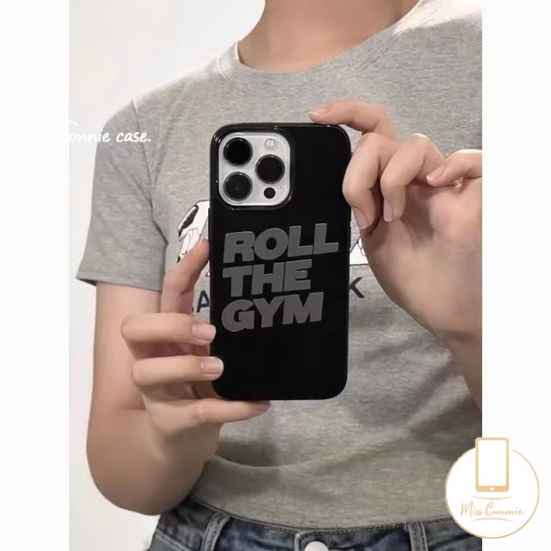 Kreatif Keren Roll The GYM Alfabet Inggris Glossy Phone Case Kompatibel Untuk IPhone 7plus7 8 Plus X XR XS Max 12 11 14 13 Pro Max SE 2020 Halus Shockproof Lembut Tpu Penutup Belakang