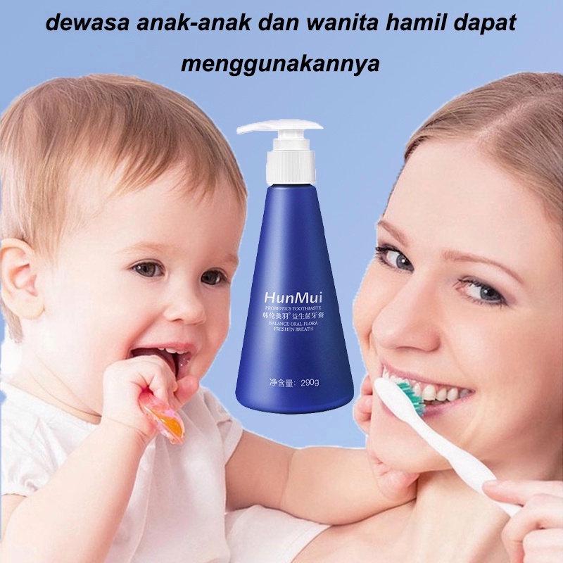 HUNMUI Pasta Gigi Pemutih Whitening Toothpaste 290Gr Untuk Memutihkan dan Mencegah Gigi Berlubang Anti Bakteri Penghilang Karang Gigi