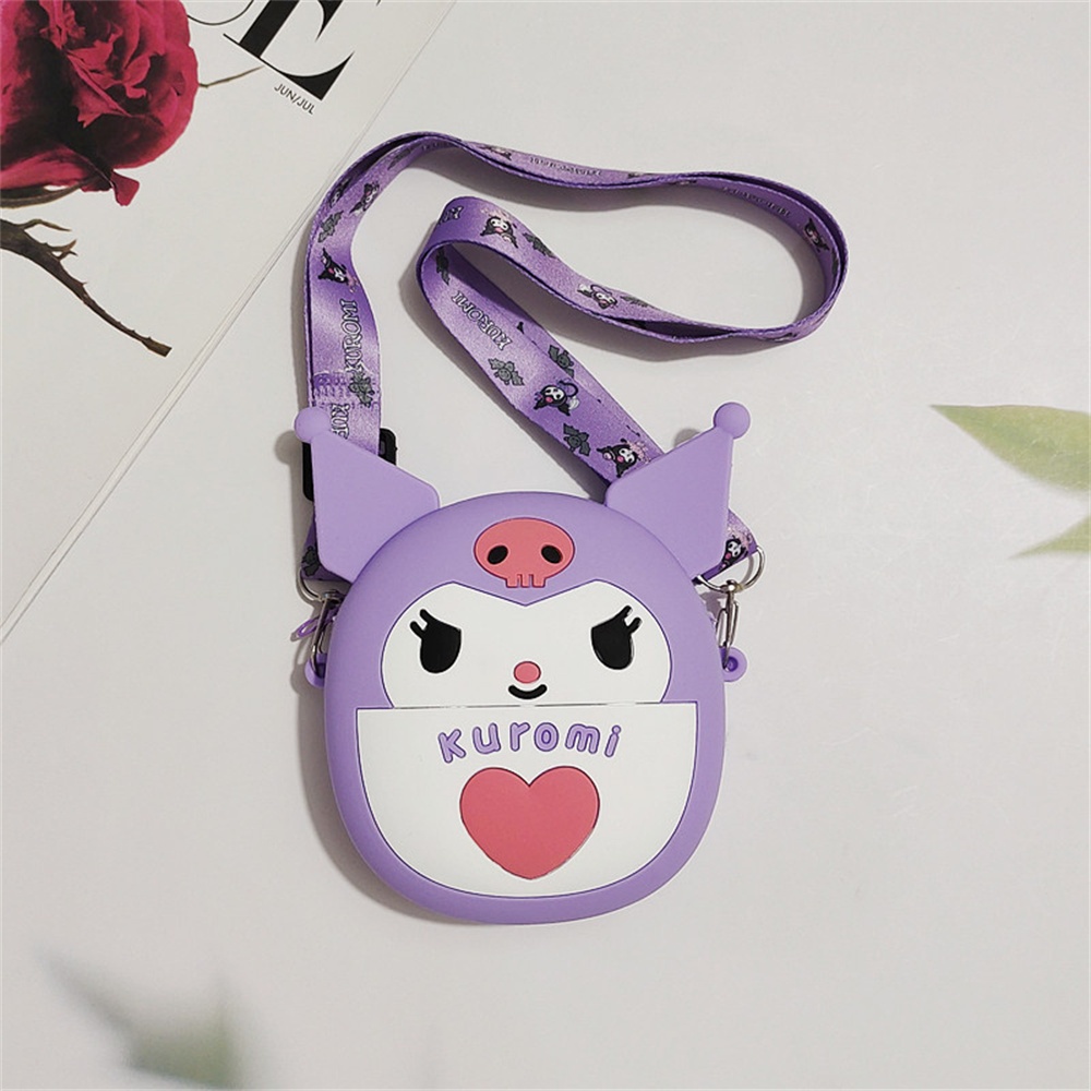 ღ Sanrio Childrens Girl Bag Kawaii Kulomi Silicone Bag Clothing All-Match Tas Bahu Berkualitas Tinggi Teman Hadiah Anak Dekorasi Luar Ruangan Rumah
