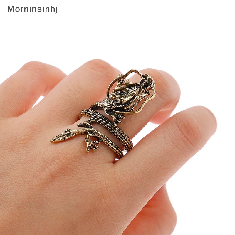 Mornin Cincin Ular Punk Pria Wanita Berlebihan Cincin Pembukaan Warna Siver Antik id