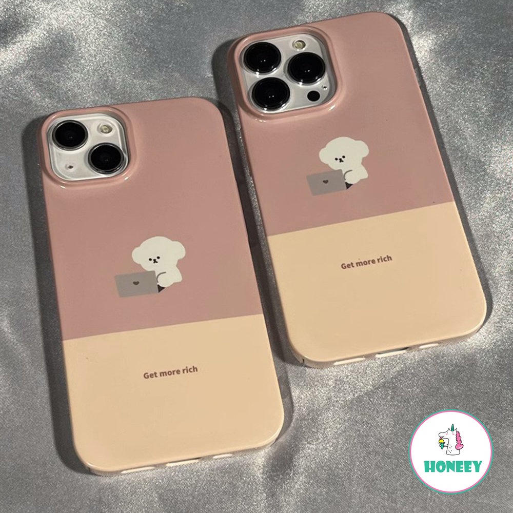 IPHONE Casing Ponsel Puppy Kerja Kartun Lucu Kompatibel Untuk Iphone14Pro Max12/12pro 13promax Case Untuk Iphone11Warna Pink Film Hard Shell