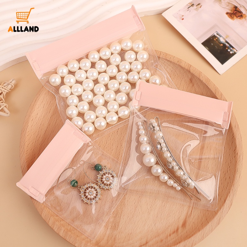 Eva Transparan Anti-Oksidasi Sealing Bag/ Pink Minimalist Jewelry Storage Nag/ Tas Perlindungan Tahan Air Debu