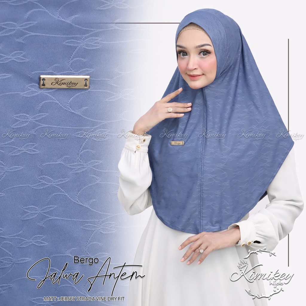 Jilbab Instan Soft Pad Jalwa Bahan Jersey Strada Vine Dry-Fit By Kimikey