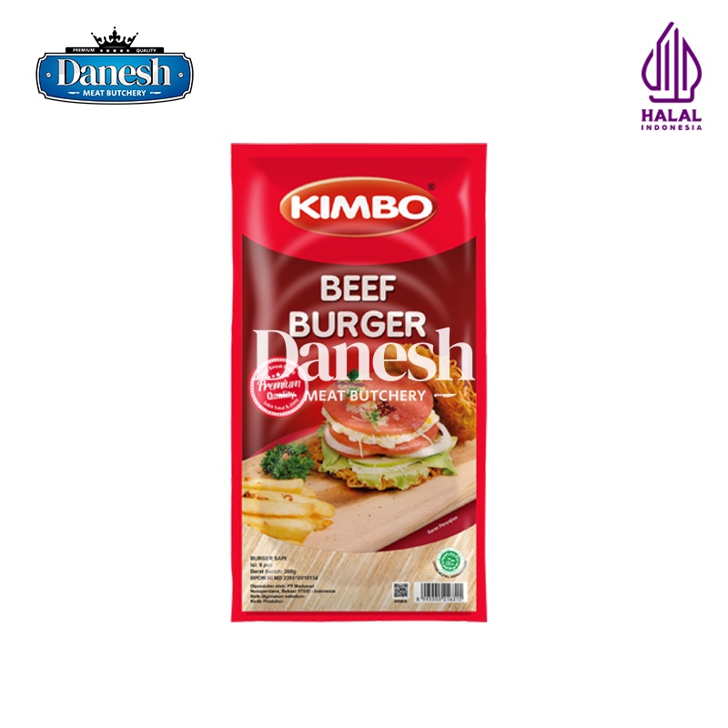 

Kimbo Burger Sapi Istimewa Isi 6, Beef Burger Frozen Food Makanan Beku