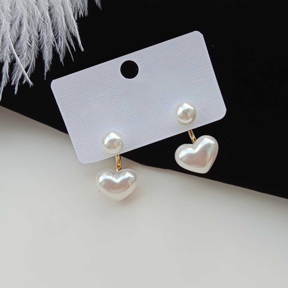 S925 Silver Needle Earring for Women Girls Korean Simple Pearl Love Stud Earrings Fashion Jewelry Accessories Sexy Girl Jewelry