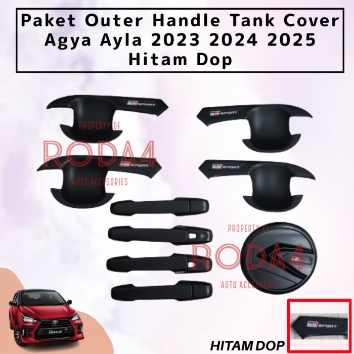 Paket Cover Handle Peagangan Pintu Outer Mobil Mangkok Tank Cover Agya Ayla GR Sport 2023 2024 2025