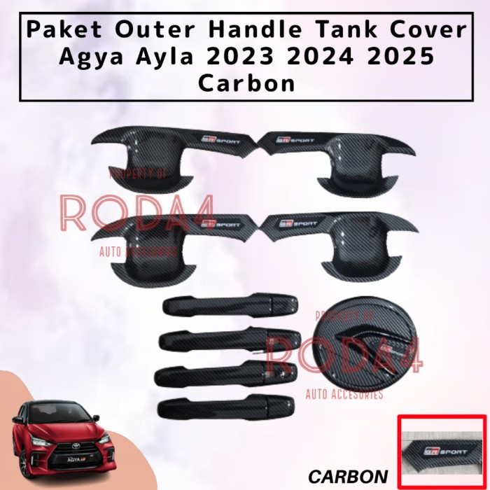 Paket Cover Handle Peagangan Pintu Outer Mobil Mangkok Tank Cover Agya Ayla GR Sport 2023 2024 2025