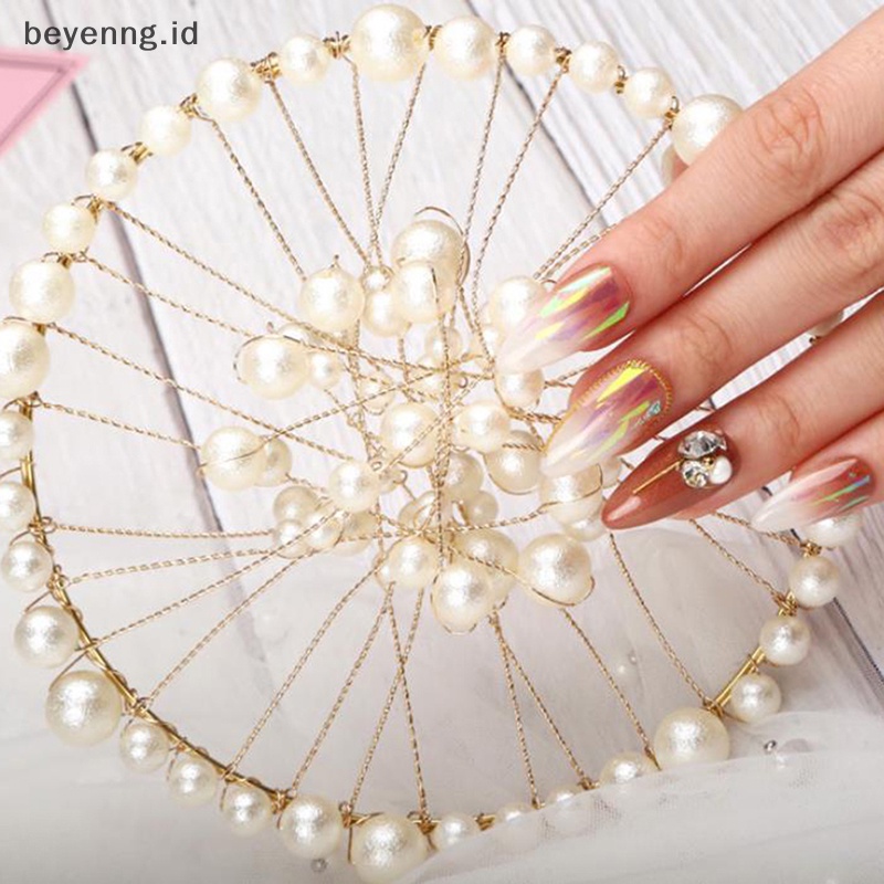 Beyen 1X Manicure Pearl Nail Art Dekorasi Papan Properti Foto Display Tray Aksesoris ID