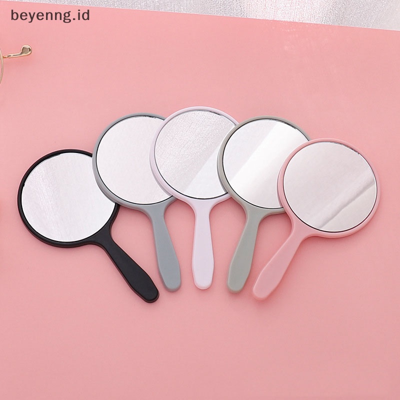 Beyen Cermin Rias Genggam Bulat Vanity Mirror Dengan Handle Hand Mirror Cosmetic ID