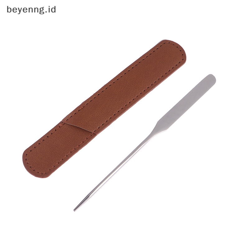 Beyen 1Pcs Stainless Steel Dual Head Makeup Toner Spatula Mixing Stick Foundation ID