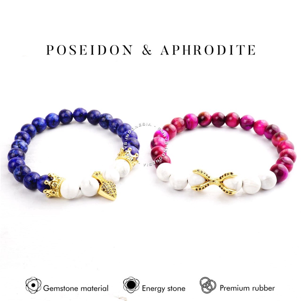 APHRODITE x POSEIDON Stone Bracelet Real Stone Gelang Batu Pria Wanita