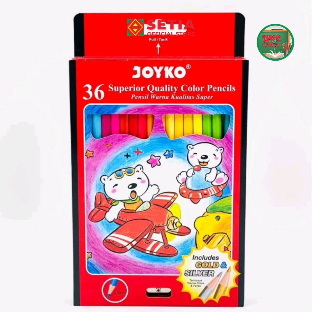 

Pensil Gambar Warna Joyko 36 Warna Color Panjang CP-36PB CP 36PB