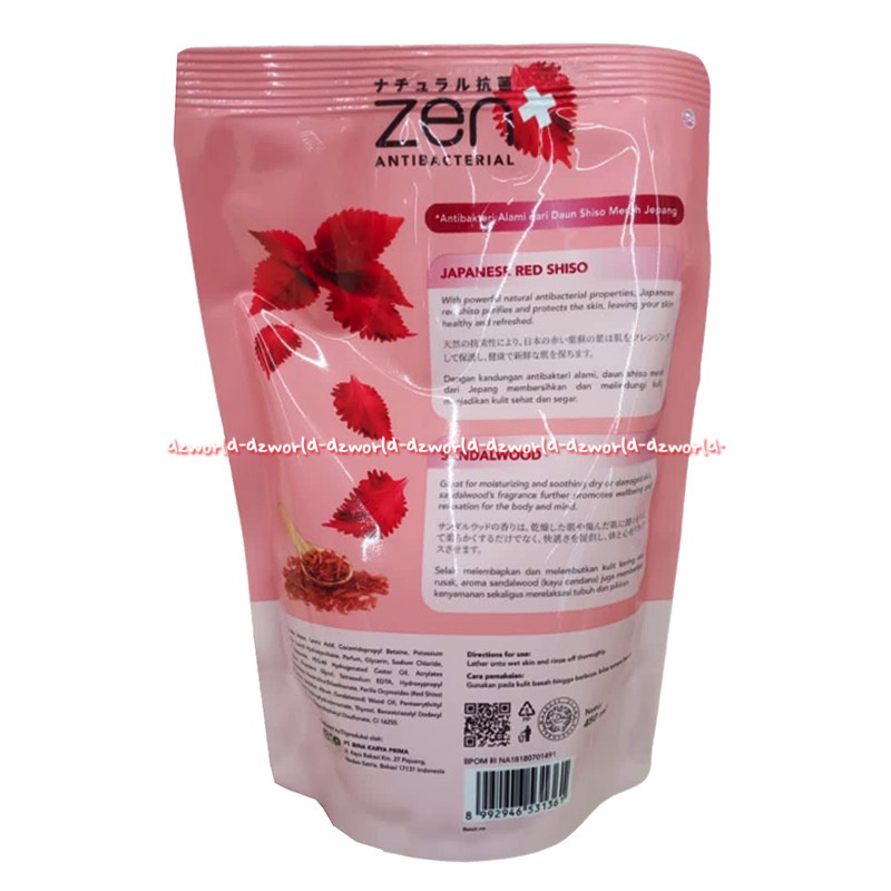 Zen Anti Bacterial 400ml Body Wash Sabun Mandi Cair Kemasan Refill  Zen Antibaccterial Liquid Soap Kemasan ISi Ulang