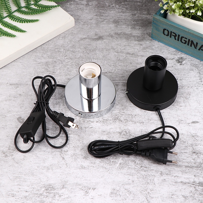 SS Set Lampu Meja Bohlam LED Tumbler Vintage Lampu Malam dengan Garis Kepala Lampu E27 Soket Lampu Kursi Lampu Meja Bar Kafe Ruang Tamu