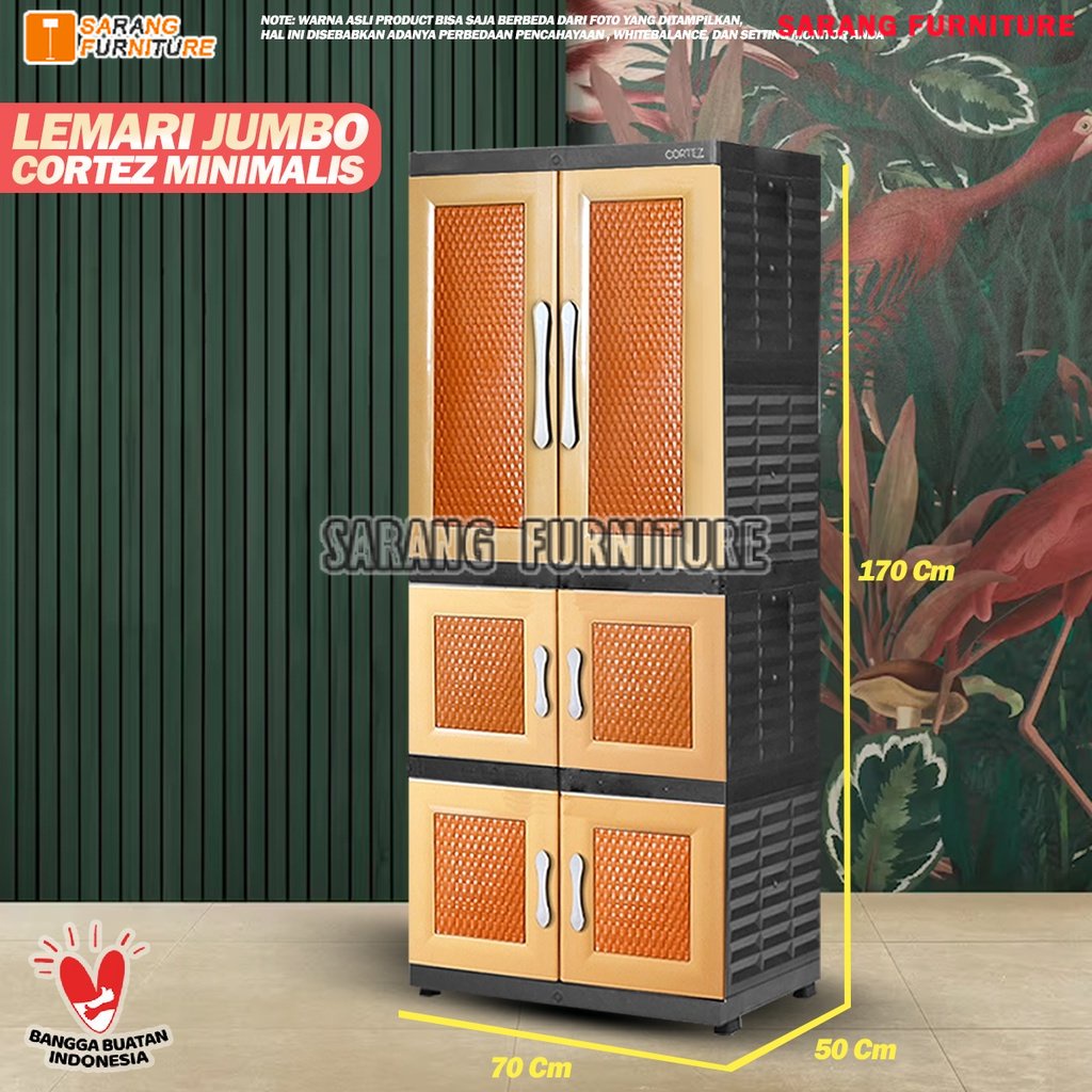 Lemari Cortez LC2GT Lemari Pakaian Plastik Jumbo Lemari Murah Lemari Baru Lemari Pakaian Minimalis