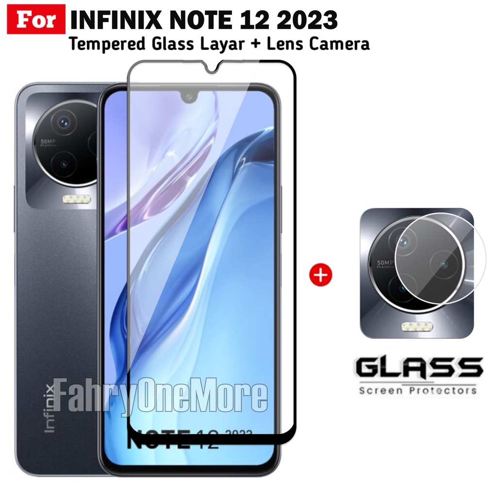 PROMO Tempered Glass Infinix Note 12 2023 Layar Full Free Lens Camera Belakang Handphone