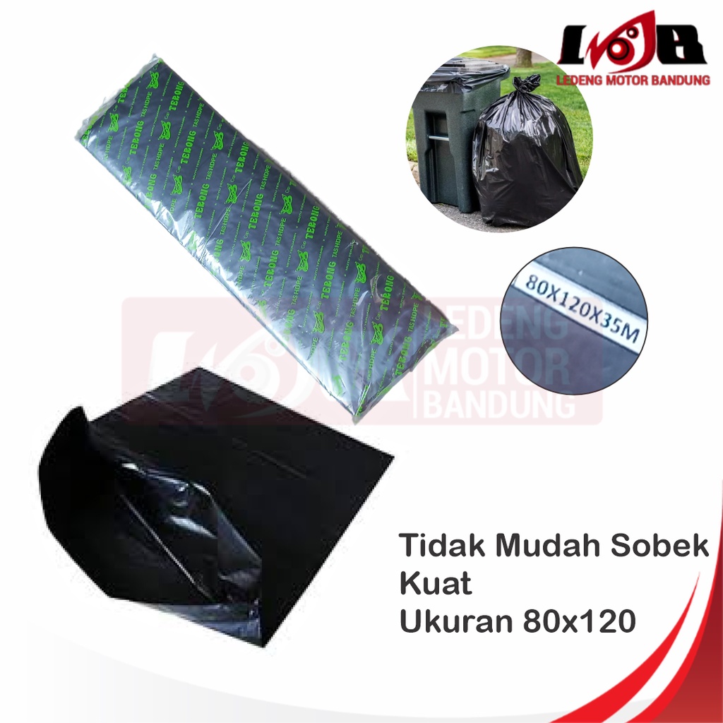 Kresek Sampah Hitam 80x120 Kantong Plastik Trash Bag Besar Jumbo HD PE